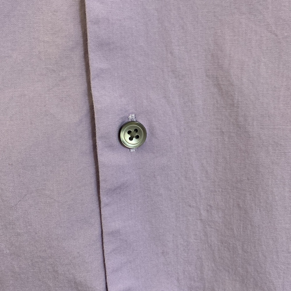 Express Men's Medium Long Sleeve Button Lavender Fitted Shirt with Stretch - Picture 4 of 9